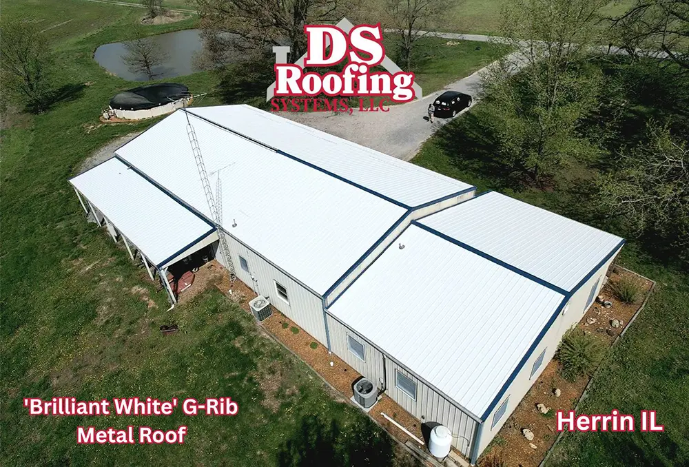 28 gauge G-Rib Metal Roof installed on a pole barn home in Herrin IL